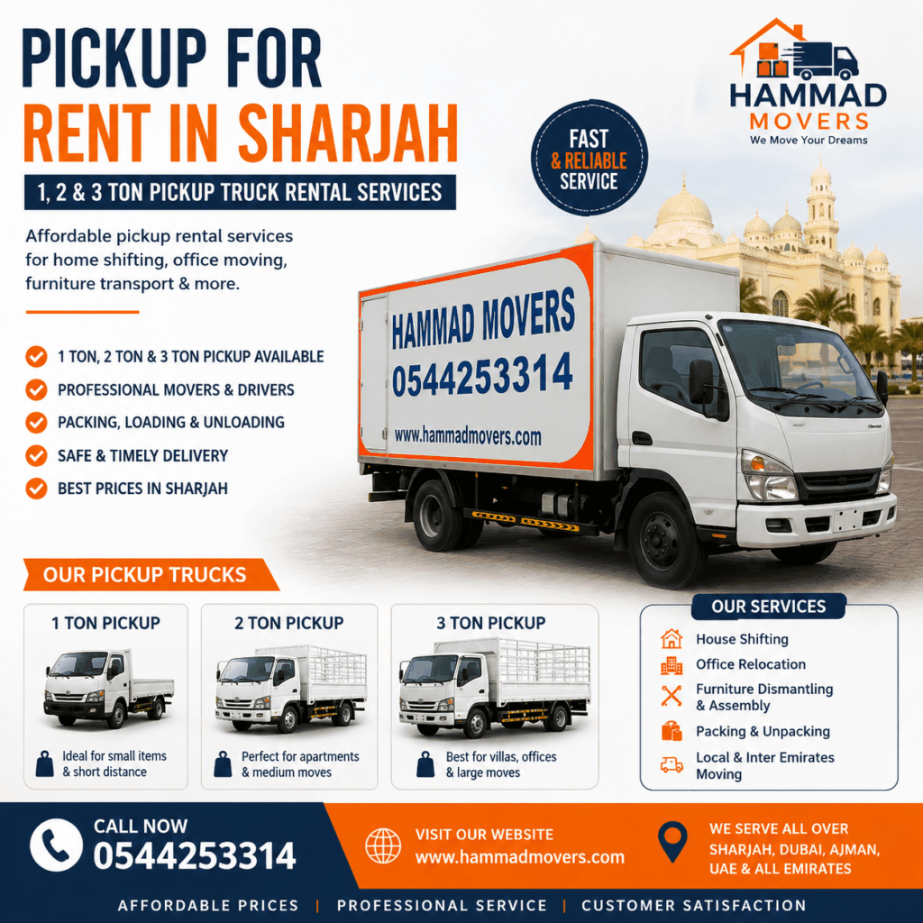 PICKUP FOR RENT IN SHARJAH 1 PICKUP FOR RENT IN SHARJAH